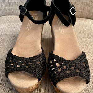 Toms Black wedge sandal 8 Women